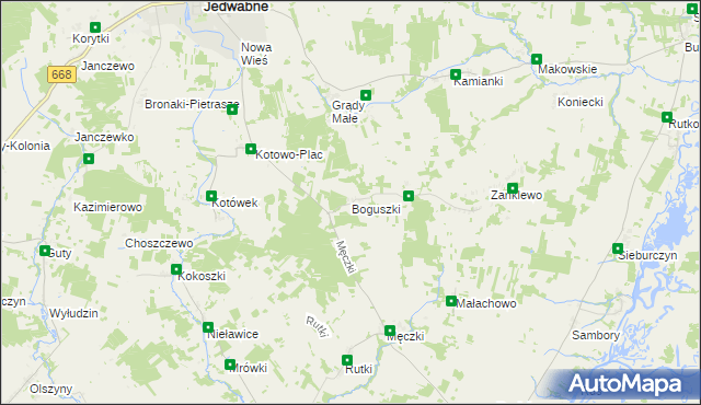 mapa Boguszki gmina Wizna, Boguszki gmina Wizna na mapie Targeo