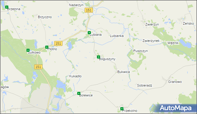 mapa Boguszyny, Boguszyny na mapie Targeo