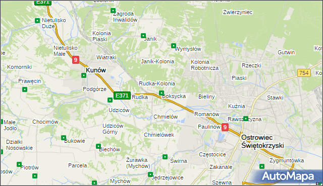 mapa Boksycka, Boksycka na mapie Targeo