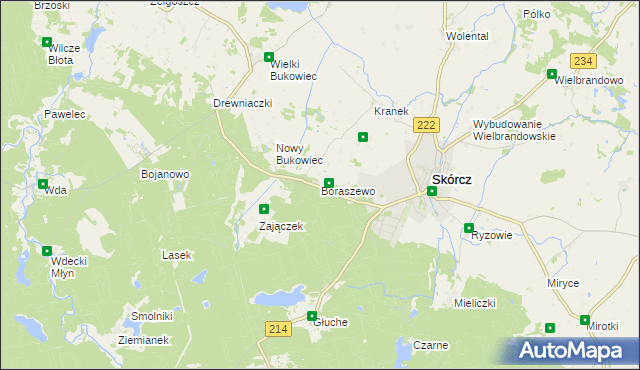 mapa Boraszewo, Boraszewo na mapie Targeo