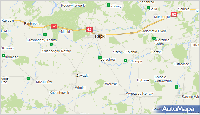 mapa Borychów, Borychów na mapie Targeo