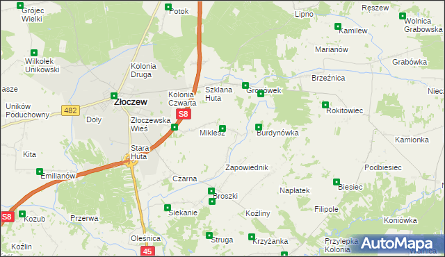 mapa Borzęckie, Borzęckie na mapie Targeo