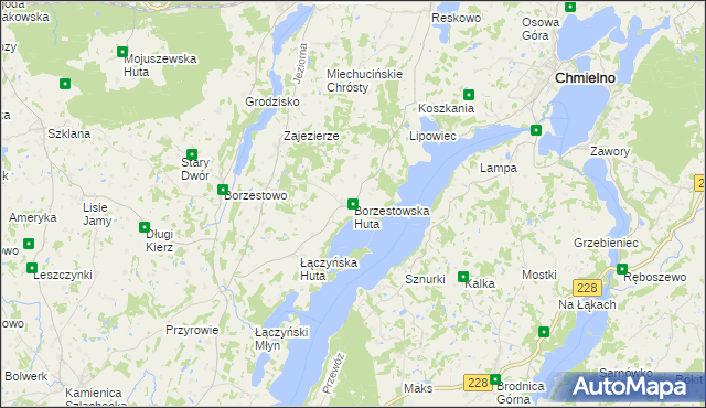 mapa Borzestowska Huta, Borzestowska Huta na mapie Targeo