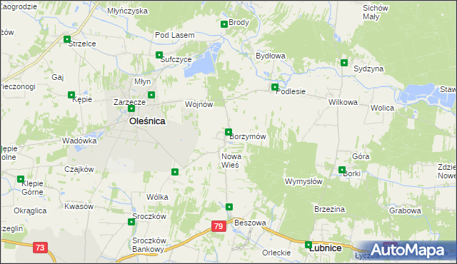 mapa Borzymów, Borzymów na mapie Targeo