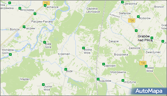 mapa Boska Wola, Boska Wola na mapie Targeo