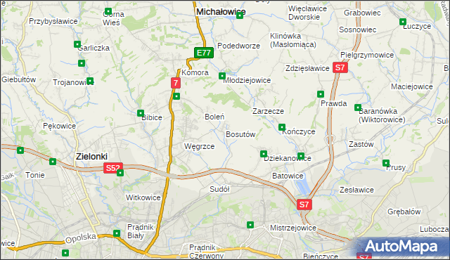 mapa Bosutów, Bosutów na mapie Targeo