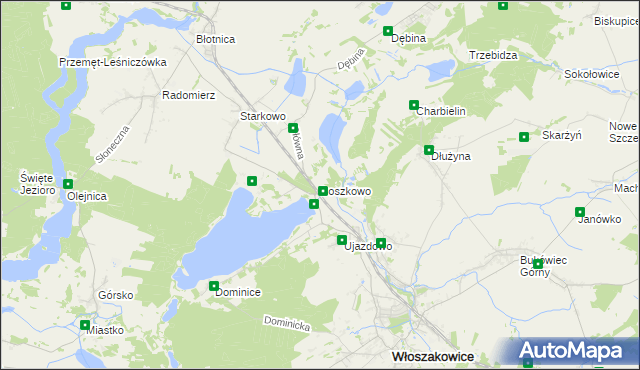 mapa Boszkowo, Boszkowo na mapie Targeo