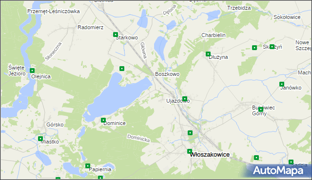 mapa Boszkowo-Letnisko, Boszkowo-Letnisko na mapie Targeo