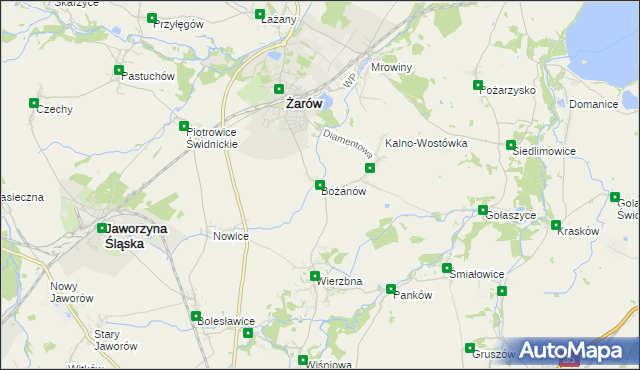 mapa Bożanów, Bożanów na mapie Targeo