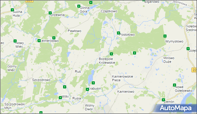 mapa Bożepole Królewskie, Bożepole Królewskie na mapie Targeo