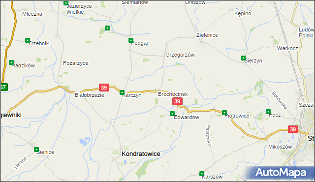 mapa Brochocinek gmina Kondratowice, Brochocinek gmina Kondratowice na mapie Targeo