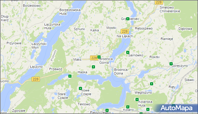 mapa Brodnica Górna, Brodnica Górna na mapie Targeo