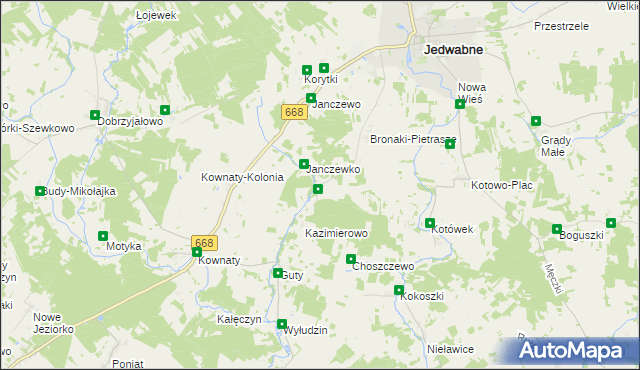 mapa Bronaki-Olki, Bronaki-Olki na mapie Targeo