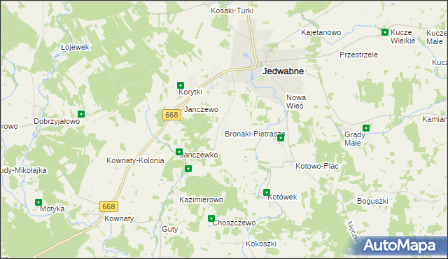 mapa Bronaki-Pietrasze, Bronaki-Pietrasze na mapie Targeo