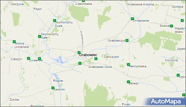 mapa Bronisławka gmina Grabowiec, Bronisławka gmina Grabowiec na mapie Targeo