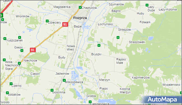 mapa Bryszki, Bryszki na mapie Targeo
