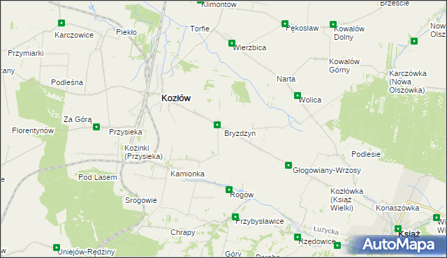 mapa Bryzdzyn, Bryzdzyn na mapie Targeo