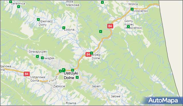 mapa Brzegi Dolne, Brzegi Dolne na mapie Targeo