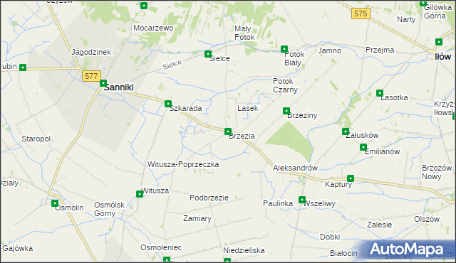 mapa Brzezia, Brzezia na mapie Targeo