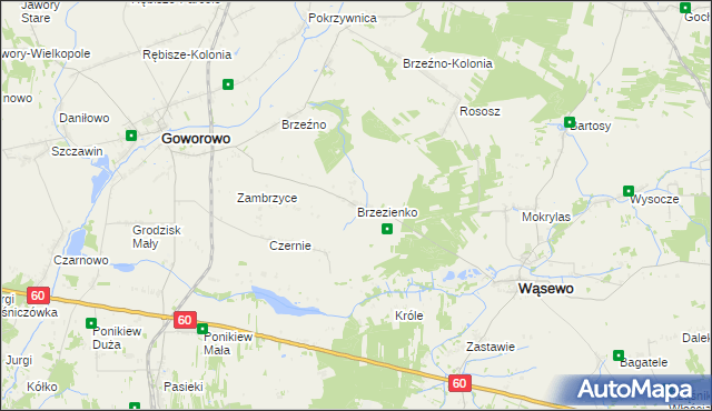 mapa Brzezienko, Brzezienko na mapie Targeo