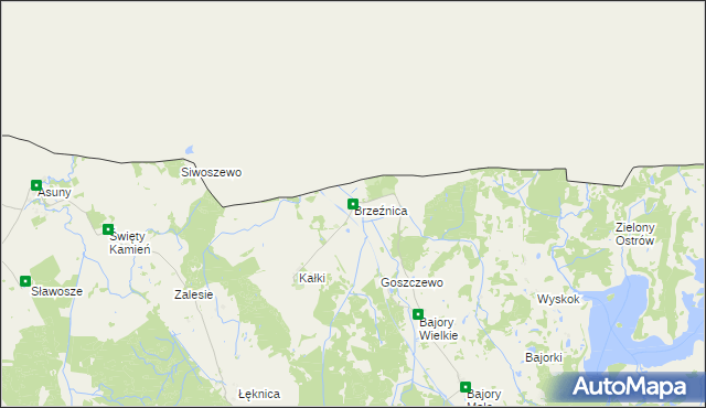 mapa Brzeźnica gmina Srokowo, Brzeźnica gmina Srokowo na mapie Targeo