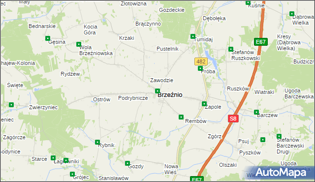 mapa Brzeźnio, Brzeźnio na mapie Targeo