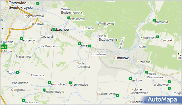 mapa Brzóstowa, Brzóstowa na mapie Targeo