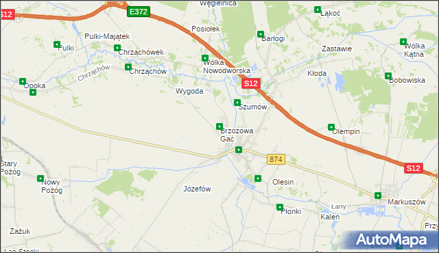 mapa Brzozowa Gać, Brzozowa Gać na mapie Targeo