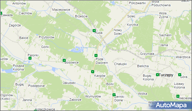 mapa Brzozówka gmina Tuczępy, Brzozówka gmina Tuczępy na mapie Targeo