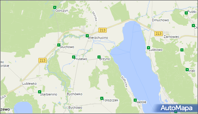 mapa Brzyno, Brzyno na mapie Targeo