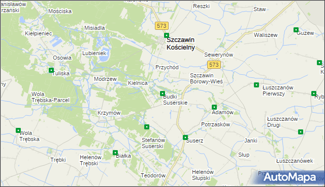 mapa Budki Suserskie, Budki Suserskie na mapie Targeo