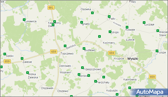 mapa Budlewo, Budlewo na mapie Targeo