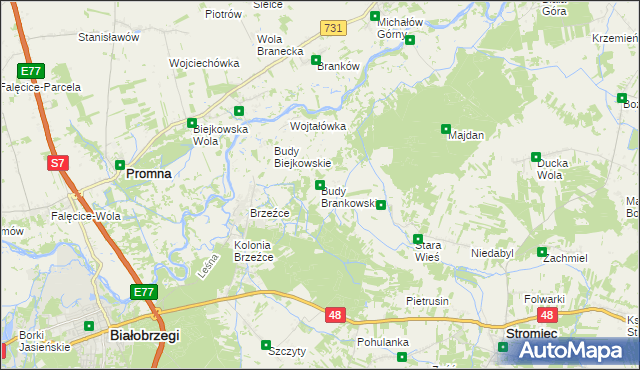 mapa Budy Brankowskie, Budy Brankowskie na mapie Targeo