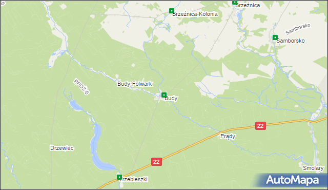 mapa Budy gmina Jastrowie, Budy gmina Jastrowie na mapie Targeo