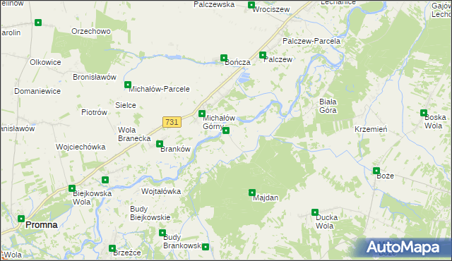 mapa Budy Michałowskie gmina Warka, Budy Michałowskie gmina Warka na mapie Targeo