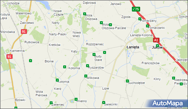 mapa Budy Stare gmina Łanięta, Budy Stare gmina Łanięta na mapie Targeo