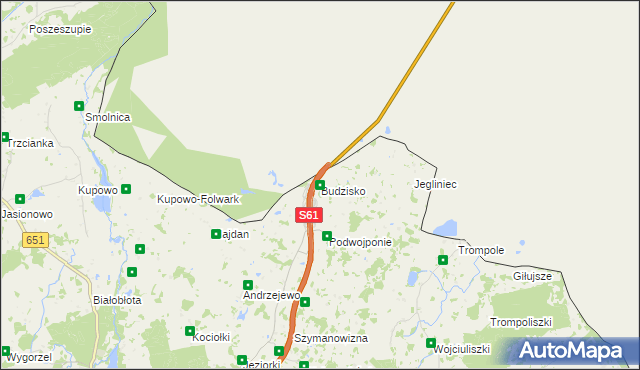 mapa Budzisko, Budzisko na mapie Targeo