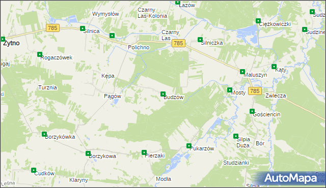 mapa Budzów gmina Żytno, Budzów gmina Żytno na mapie Targeo