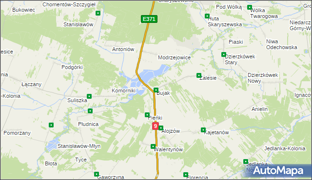 mapa Bujak, Bujak na mapie Targeo