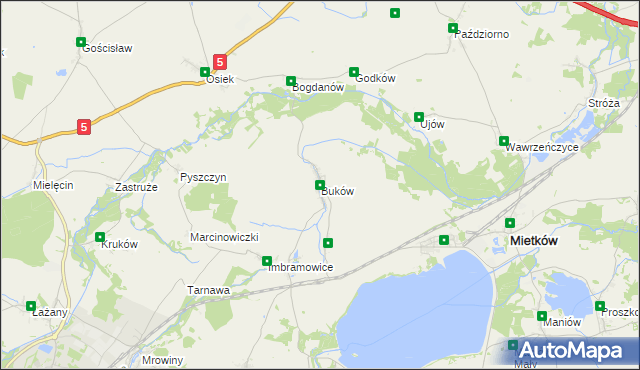 mapa Buków gmina Żarów, Buków gmina Żarów na mapie Targeo