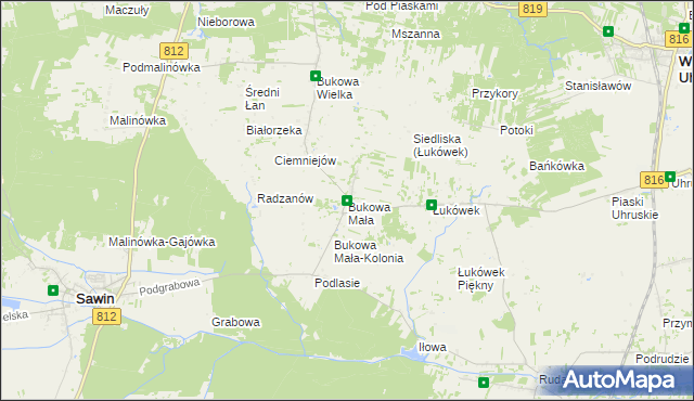 mapa Bukowa Mała, Bukowa Mała na mapie Targeo