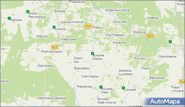 mapa Bukowa Wielka, Bukowa Wielka na mapie Targeo