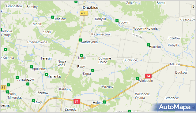 mapa Bukowie Dolne, Bukowie Dolne na mapie Targeo