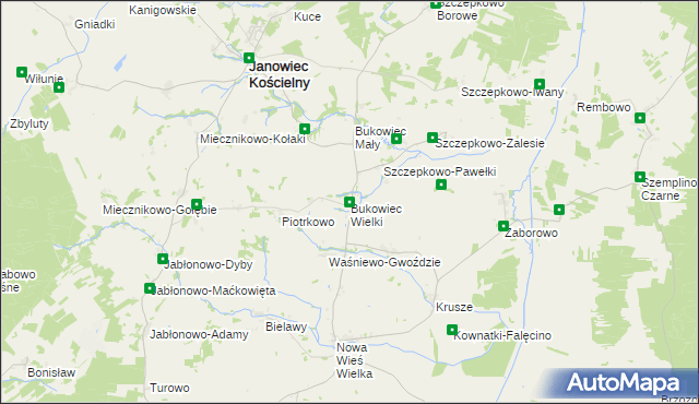 mapa Bukowiec Wielki, Bukowiec Wielki na mapie Targeo