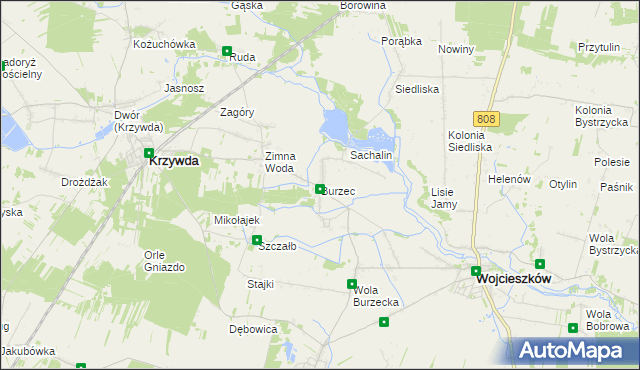 mapa Burzec, Burzec na mapie Targeo