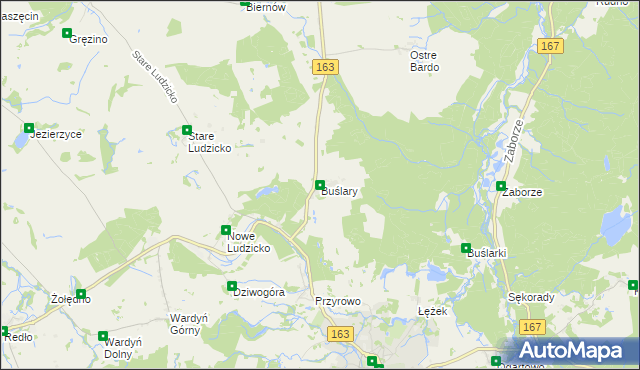 mapa Buślary, Buślary na mapie Targeo