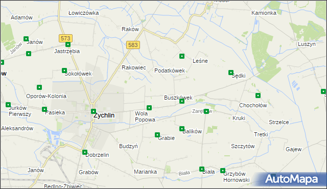 mapa Buszkówek, Buszkówek na mapie Targeo