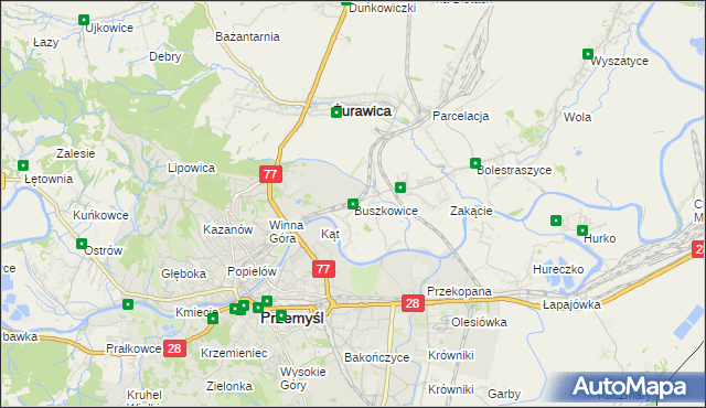mapa Buszkowice gmina Żurawica, Buszkowice gmina Żurawica na mapie Targeo