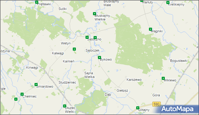 mapa Bykowo, Bykowo na mapie Targeo