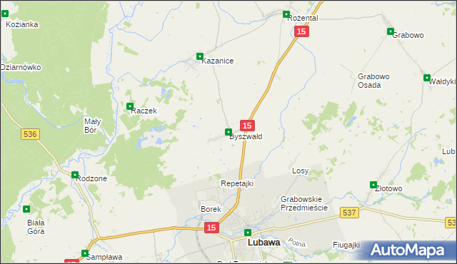 mapa Byszwałd, Byszwałd na mapie Targeo